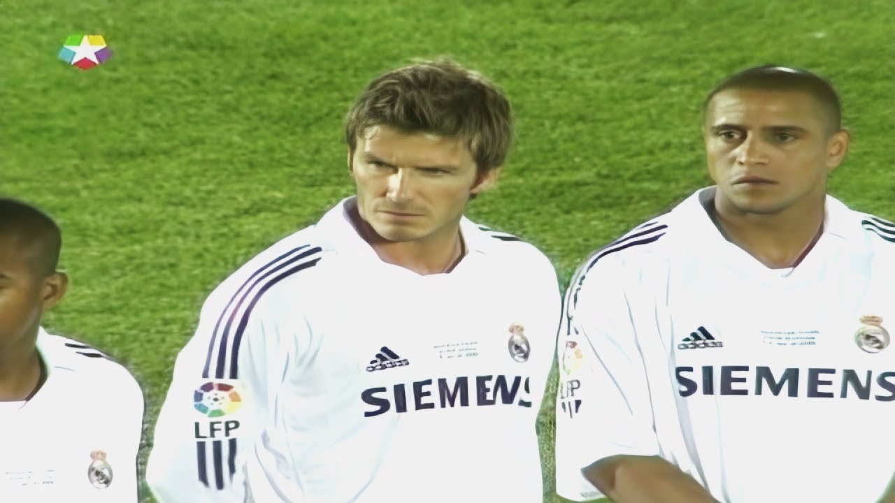 Zinedine Zidane, R. Carlos, David Beckham y Robinho Show para el Real Madrid Gal&aacute;cticos en 2006