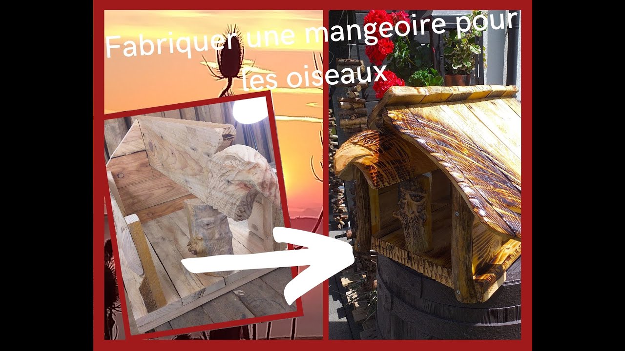 cabane aigle, fabrication d'une mangeoire pour oiseaux, petite tiny house en bois de palettes