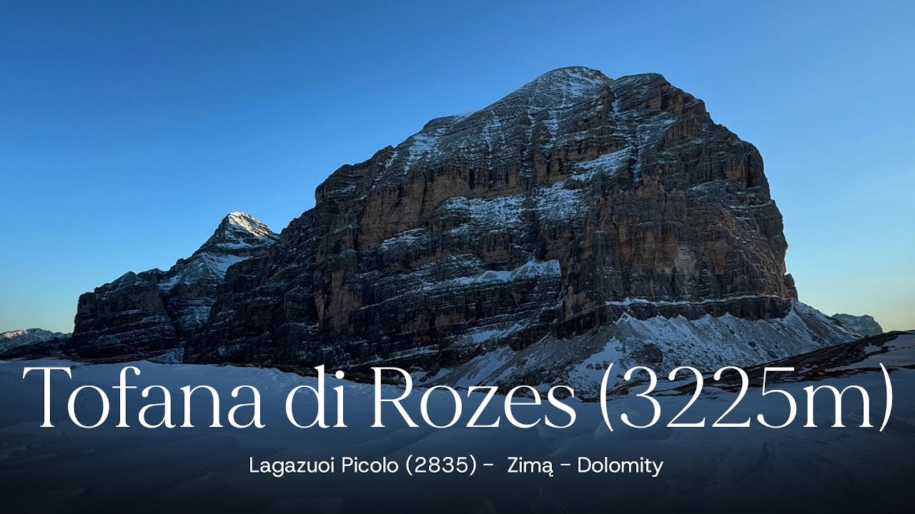Tofana di Rozes (3225m) z Lagazuoi Picolo (2835) -  Zimą - Dolomity