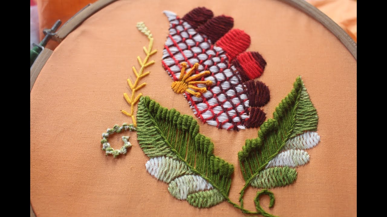 Hand embroidery designs | Beautiful flower design