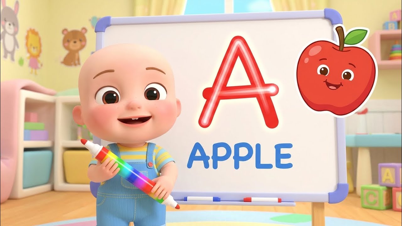 &ldquo;A to Z Alphabet Learning for Kids | Baby Writing Letters & Fun Cartoon write white board&rdquo;