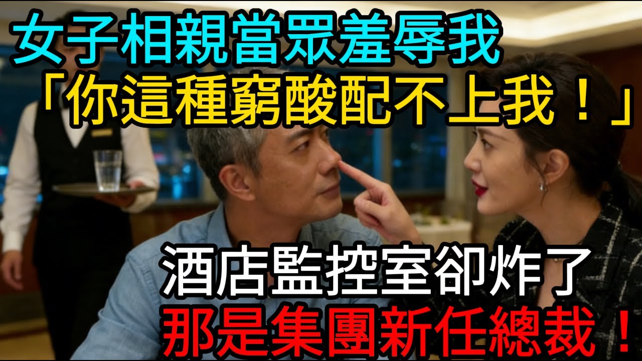 女子相親當眾羞辱我，「你這種窮酸配不上我！」，酒店監控室卻炸了：那是集團新任總裁！#情感故事 #老年生活 #人生感悟 #情感共鸣 #感人壹幕 #故事分享 #故事