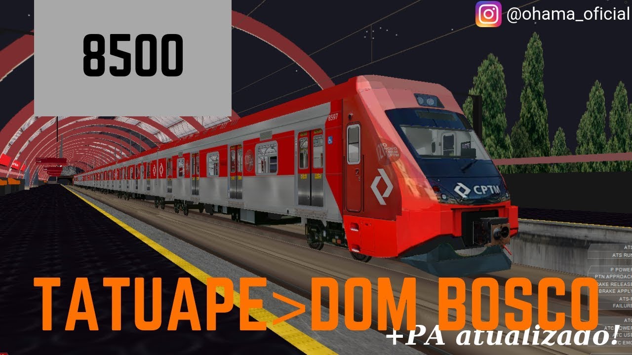 OpenBVE - TATUAPÉ até DOM BOSCO COM O CAF 8500! LINHA 11 CORAL