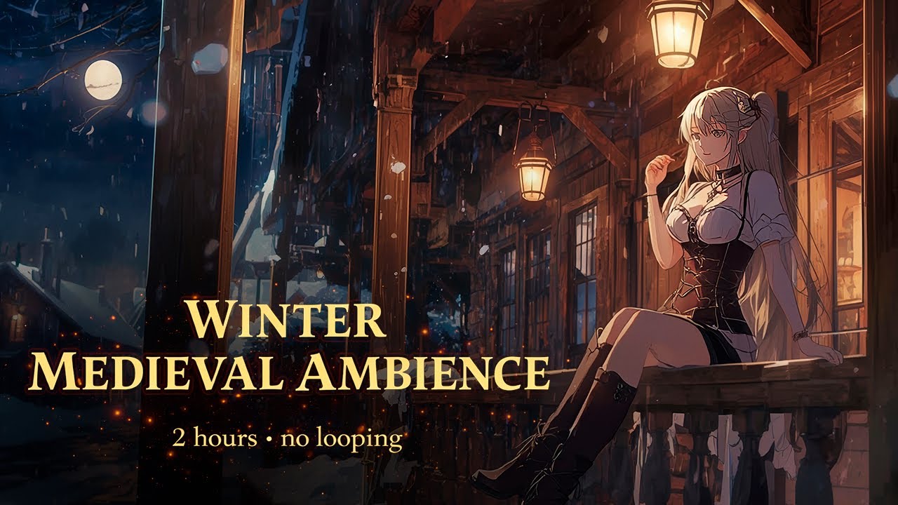 Quiet Porch After Midnight ❄️ | Cozy Medieval Mood
