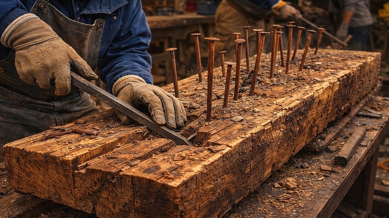 The Skilled Carpenter Turning Lifeless Wood Into A Beautiful Table !