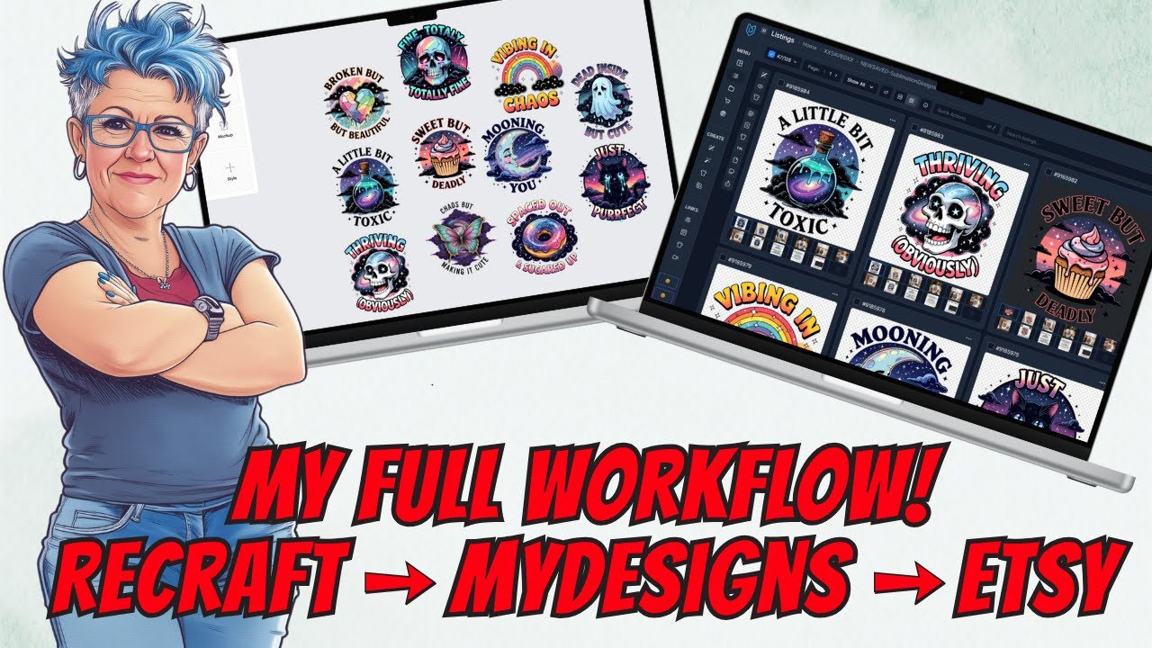 My Full Design Workflow: From Recraft to MyDesigns  Batch Create Like a Pro!