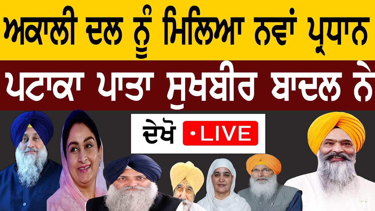 🔴LIVE🔴ਦੇਤਾ ਅਸਤੀਫਾ ਸੁਖਬੀਰ ਬਾਦਲ ਨੇ, ਟੁਟਿਆ ਅਕਾਲੀ ਦਲ!