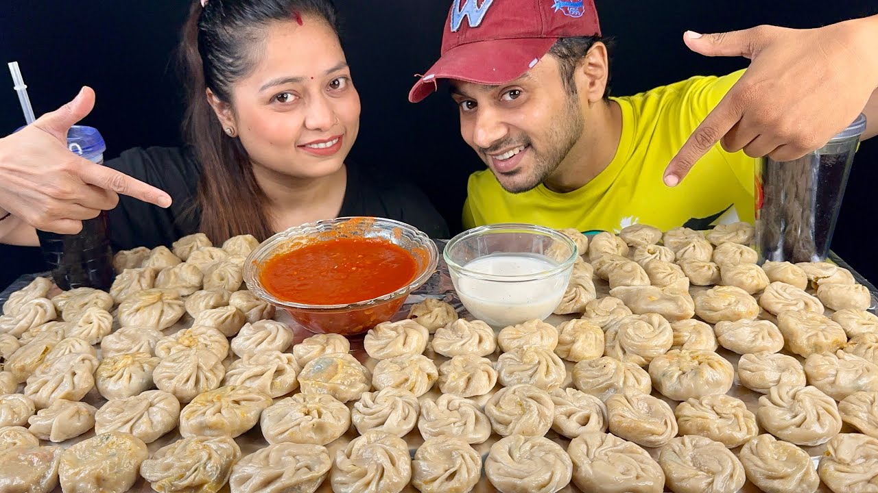 100 MOMOS EATING CHALLENGE 🥟 100 DUMPLINGS EATING CHALLENGE | STREET FOOD CHALLENGE