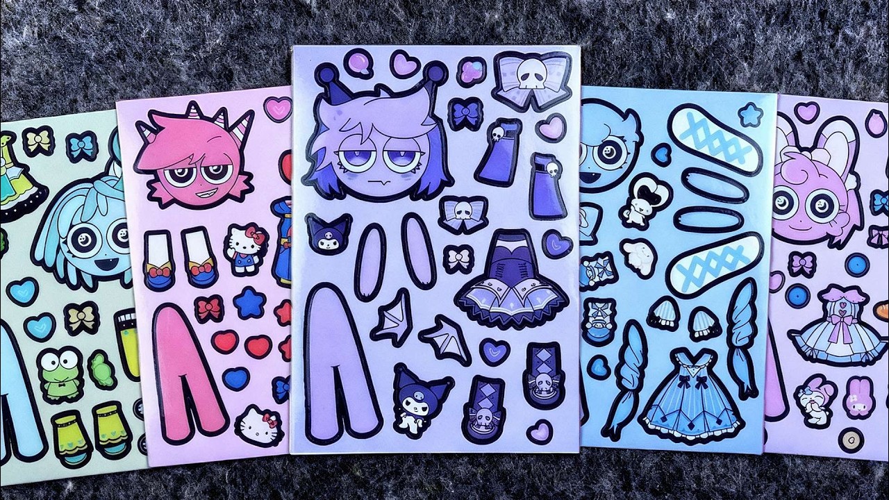 [🎀Paper DIY🎀] SPRUNKI x SANRIO丨Satisfying with Sticker Book ASMR丨Sprunki Cosplay Sanrio