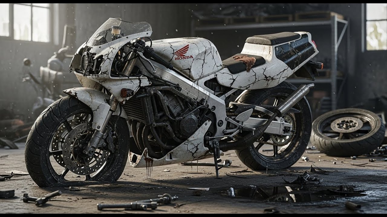 ASMR Motorcycle Restoration Full Rebuild of White Honda NSR500 1994 | Abandoned to Brand New