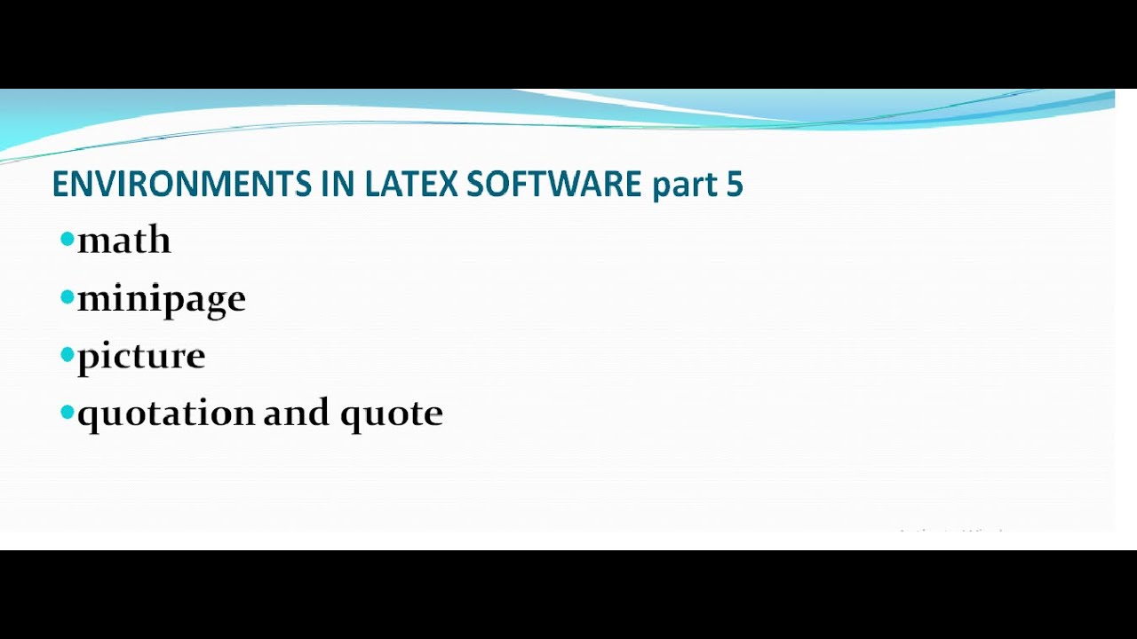 Environments in latex|math|minipage|picture|quotation and quote|part5