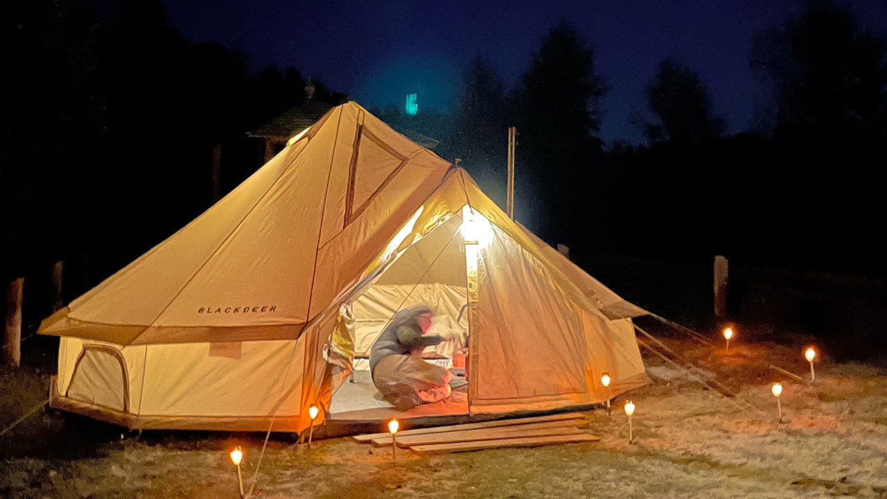 Cozy Autumn Yurt Camping: Setting Up and Relaxing in a Hot Tent with a Wood Stove