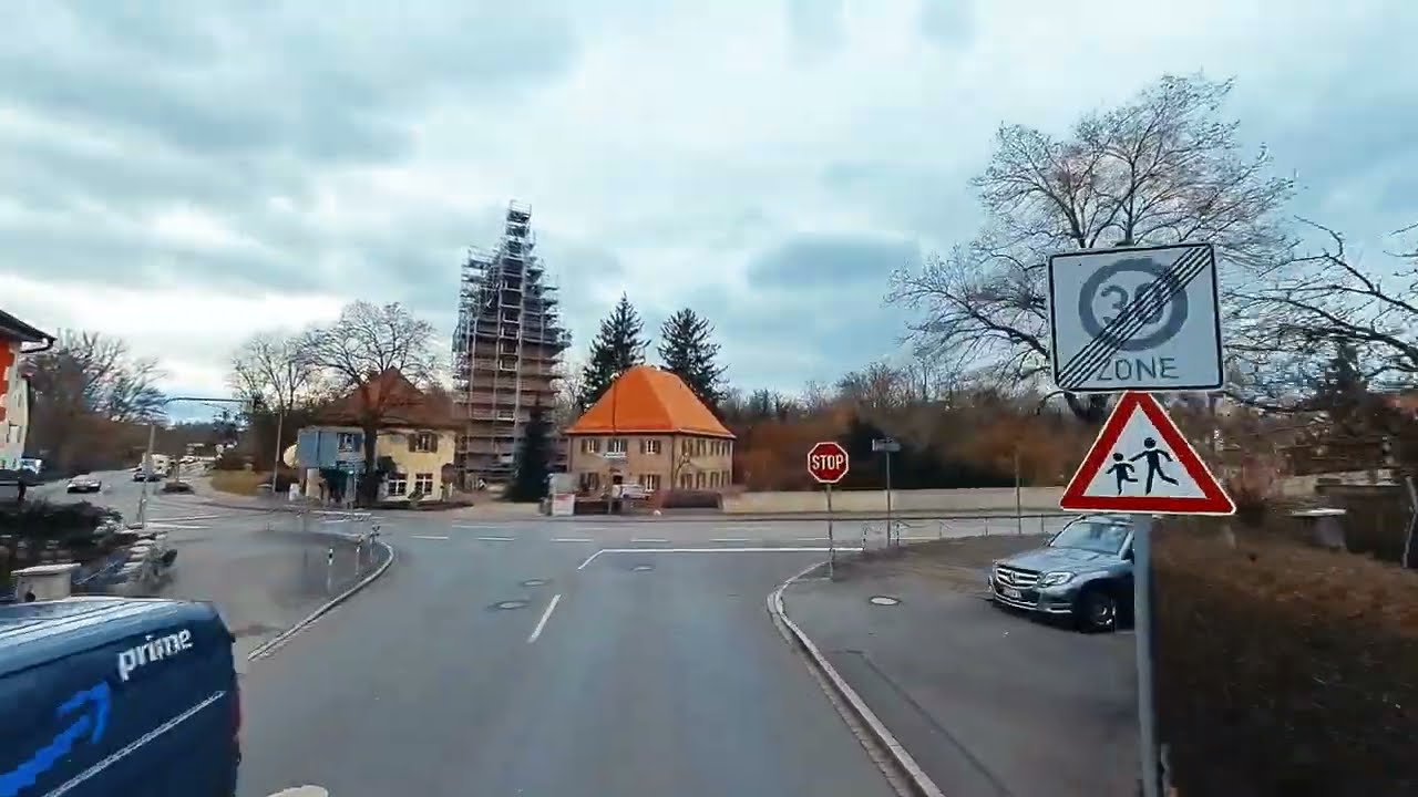 Fahrt von Schwabach durch Penzendorf nach Katzwang wieder nach Schwabach / Altstadt