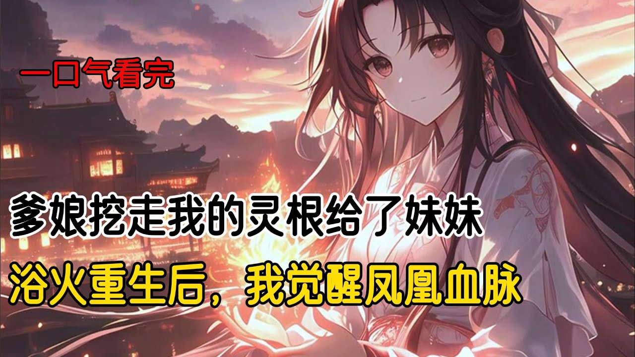我的灵根被爹娘生挖给了妹妹。她因此成为天才修仙者，声名远扬。我却被关在暗无天日的房间，任由下人欺辱。身死之后，异火天降。我浴火重生，觉醒凤凰血脉#古风小说 #完结文