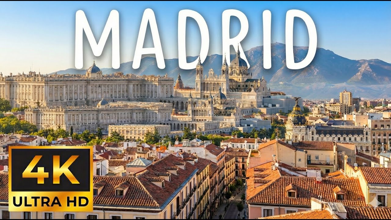 Relaxing Madrid City Scenes 🌇 | Peaceful Travel Scenery & Ambient City Sounds