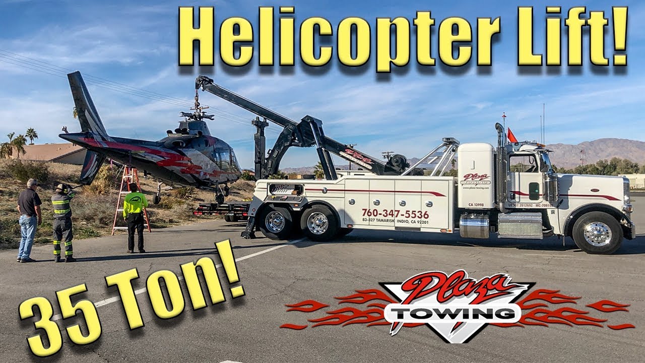 Lifting A Helicopter!!! 35 Ton Wrecker