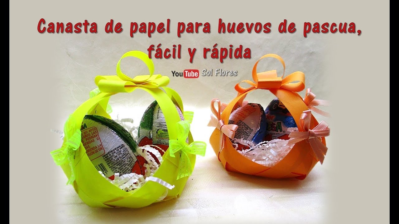 Canasta de papel para huevos de pascua, fácil y rápida