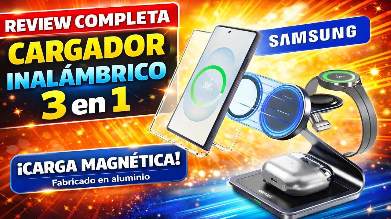 ⚡ CARGADOR INALÁMBRICO SAMSUNG 3 en 1 Bonola: review y prueba real ⭐ Galaxy Watch, Buds y móvil