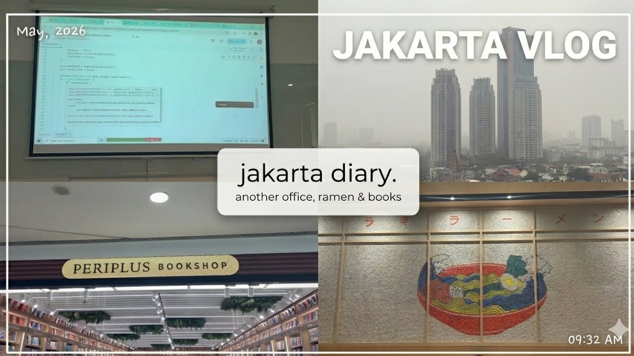 Introvert diaries in jakarta ☁️ working at another office, ramen & bookstore therapy