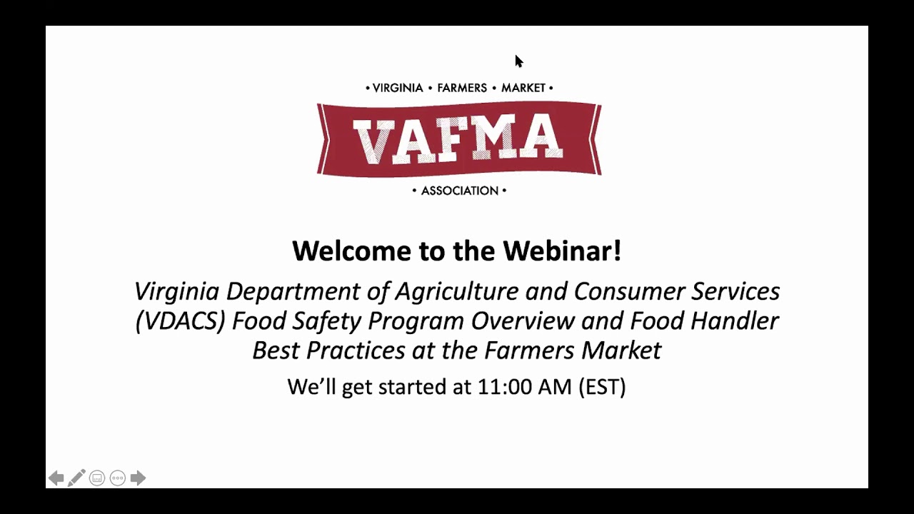 VDACS' Food Safety - Farmers' Market Webinar