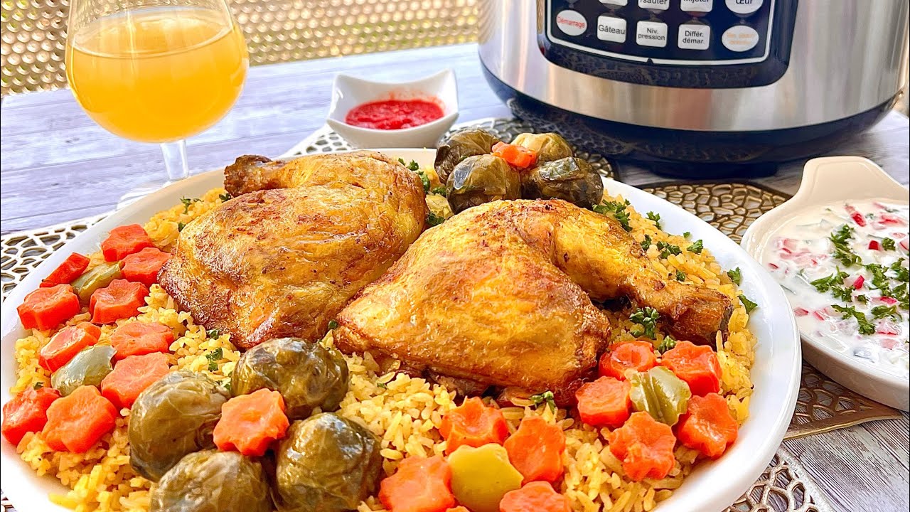 Riz au poulet et légumes au multicuiseur silvercrest 🤤 #silvercrest رز بي دجاج و خضار في حلة الضغط