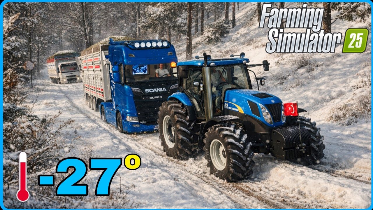 KARLA KAPLI ORMAN YOLUNDA ÇİFTLİĞİMİZE SİLAJ GETİRDİK🔸Farming Simülatör 25 * FS25