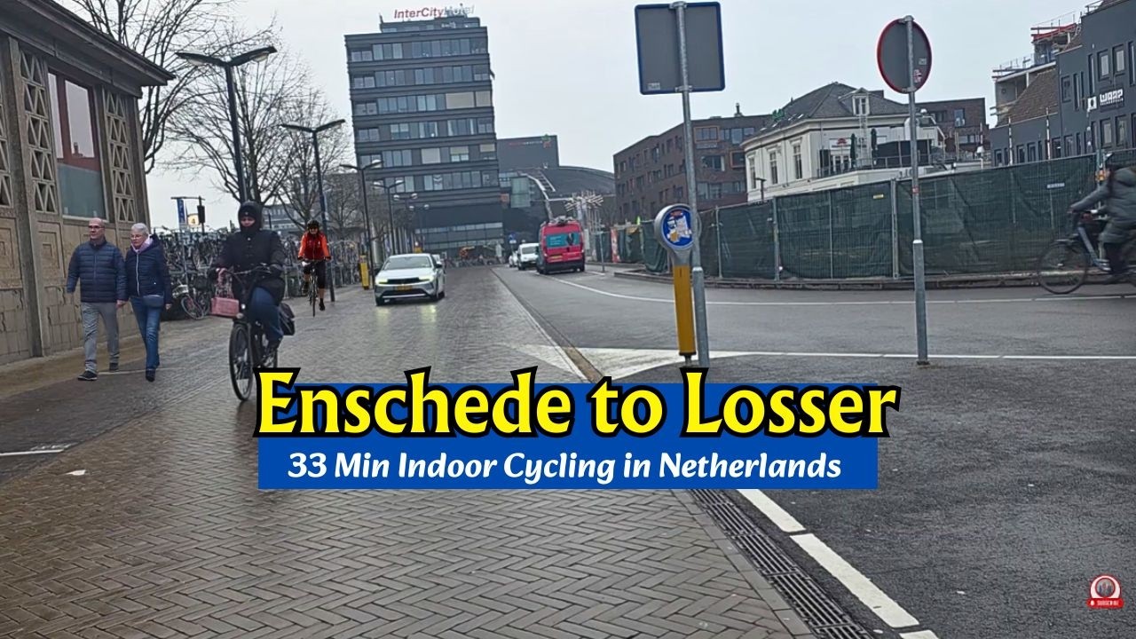 Indoor Cycling 🇳🇱: Enschede to Losser Netherlands | Beauty of Enschede 4K