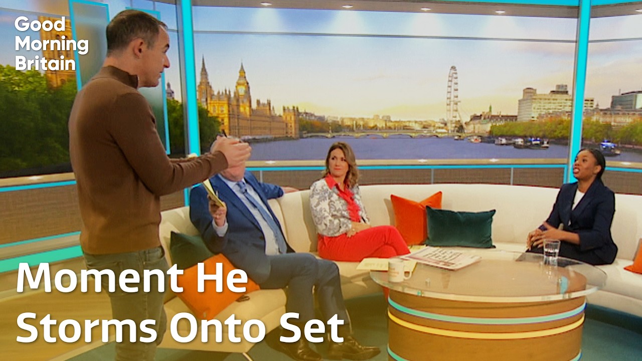 Martin Lewis walks onto GMB set to confront Kemi Badenoch over student loan plans