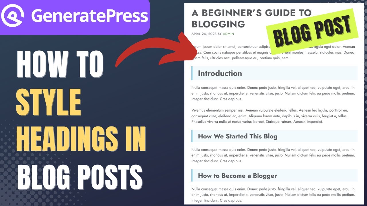 How to Style Heading Tags in WordPress Blog Posts | GeneratePress