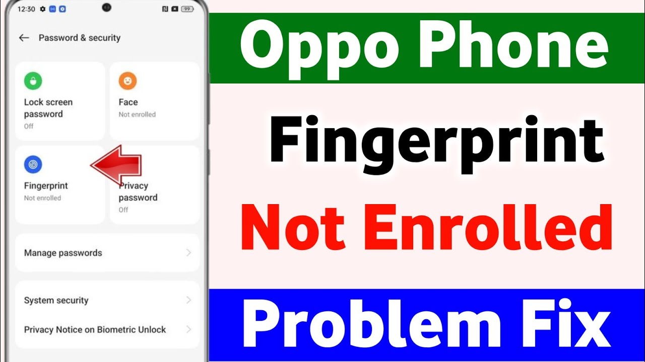 Oppo Fingerprint not enrolled problem solve | Oppo fingerprint not working |Oppo fingerprint setting
