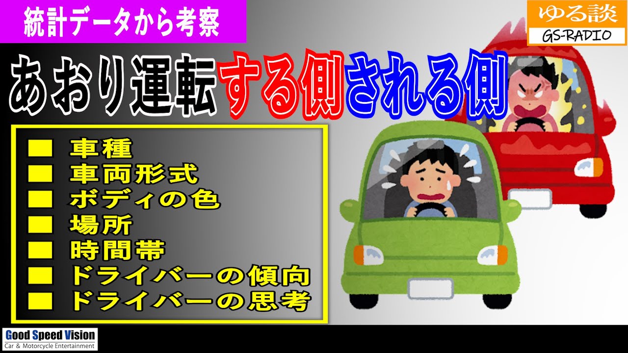 ＜考察＞統計データが語る『あおり運転』する側・される側、その車種/色/場所/時間/傾向【ゆる談／GS-RADIO】