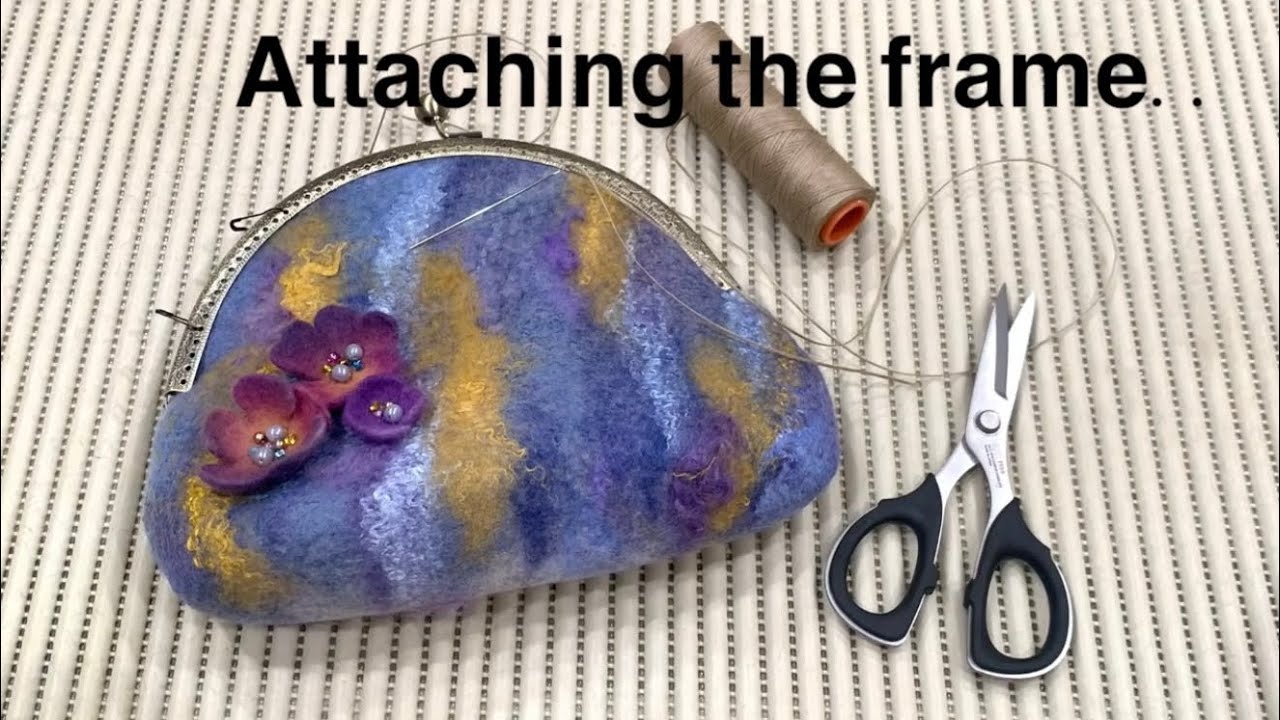 How to attach a metal sew-in frame to your handmade clutch purse.