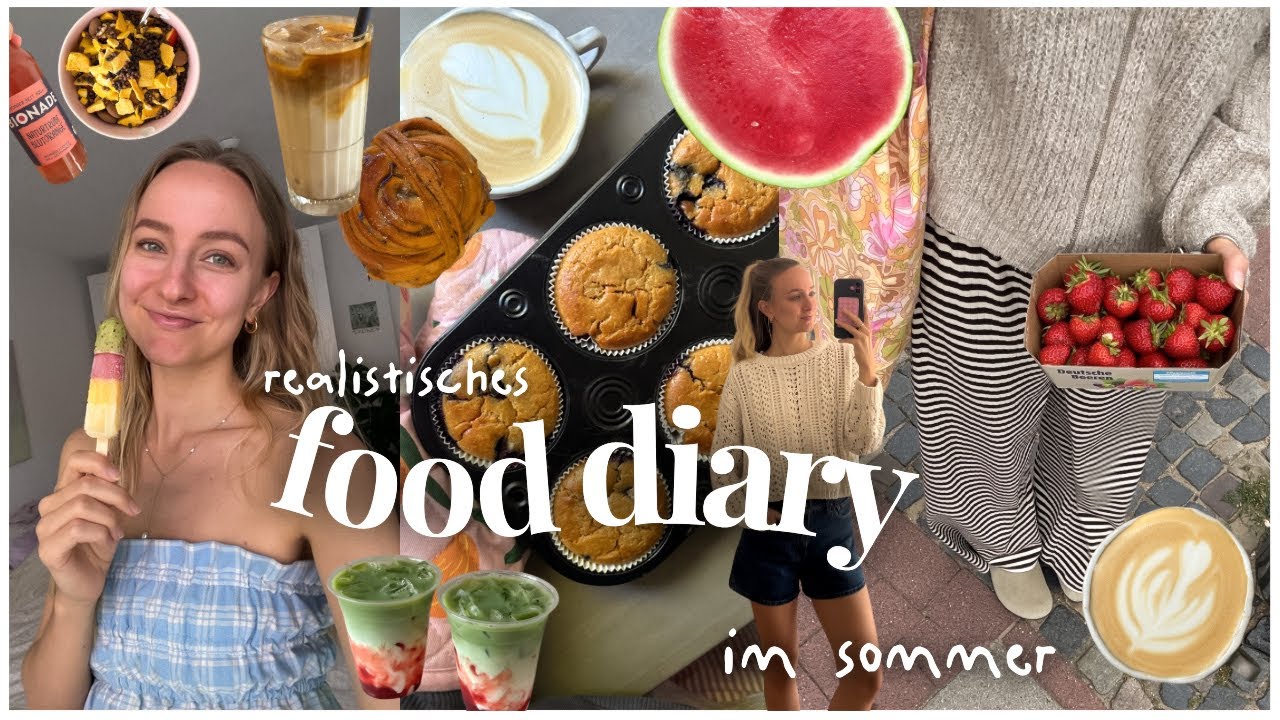 REALISTISCHES FOOD DIARY im Sommer - Eis, Wassermelone, Muffins backen, Picknick, Pizza in der Sonne