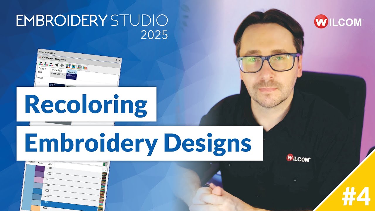 Изменение цвета вышитых узоров в Wilcom EmbroideryStudio 2025 — Начало работы