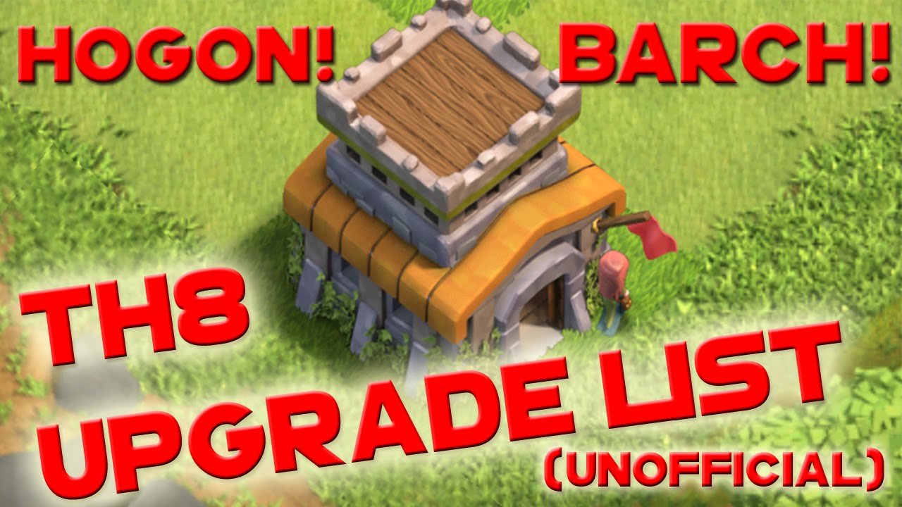Clash of Clans - TH8 UPGRADE PRIORITY LIST + BARCH