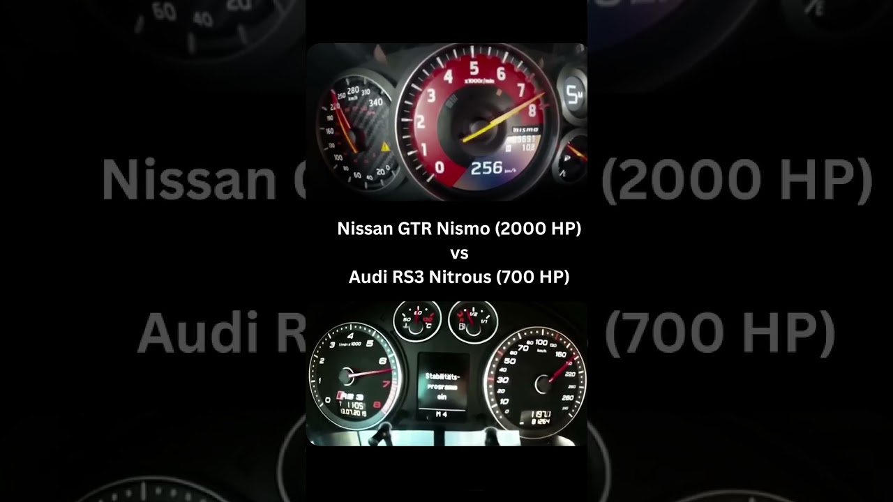 Nissan GTR Nismo vs Audi RS3 Nitrous 