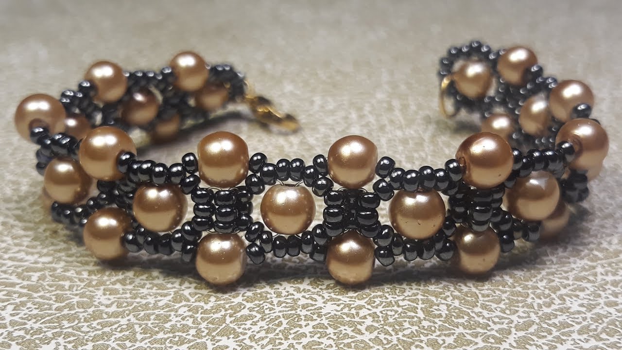 Hermosa Pulsera de Perlas y Mostacillas...Clase #149!!!
