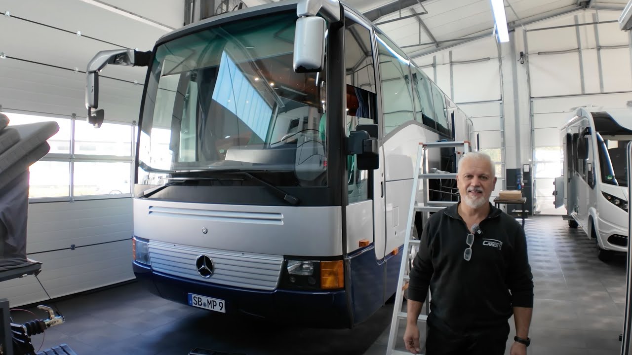 VARIO MOBIL MERCEDES O404 WOHNMOBIL 🟥 Full HD Superweitwinkel Rückfahrkamera von Caratec Rückspiegel