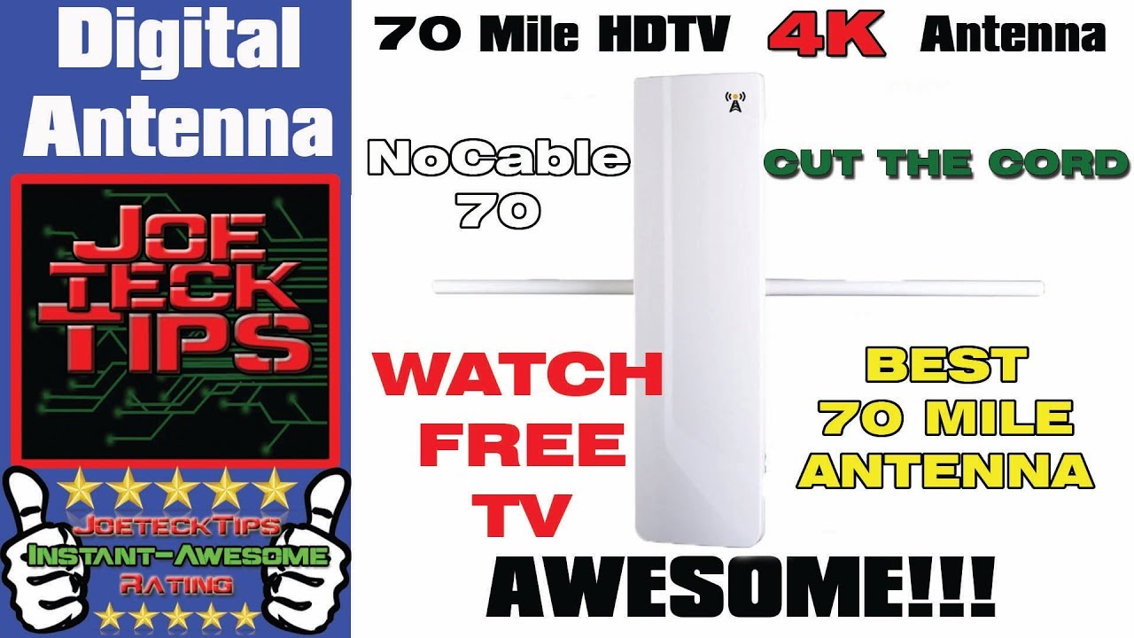 70 Mile HDTV 4K OutDoor OTA 360 degree Antenna - Review | NoCable | JoeteckTips