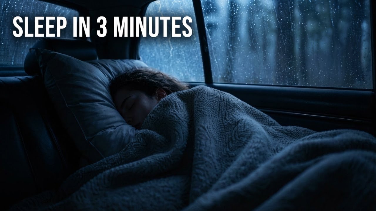 Fall Asleep Fast in 3 Minutes | Heavy Rain on a Car at Night
