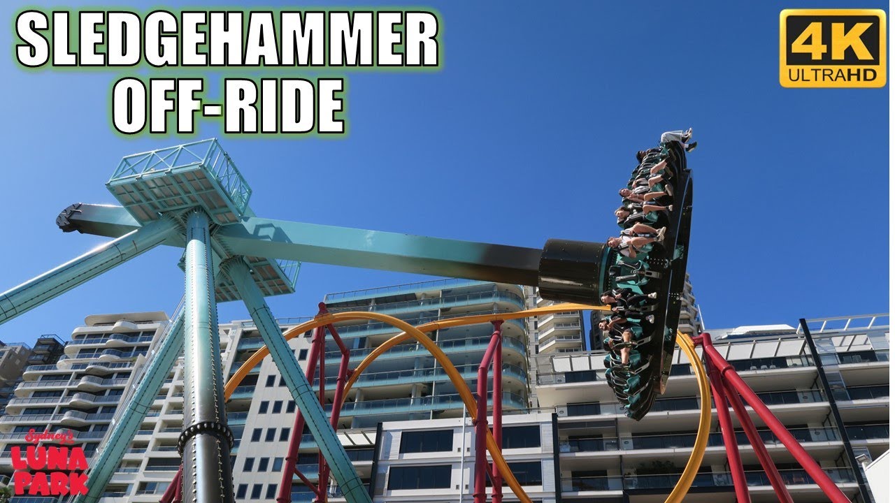 Sledgehammer Off-Ride Footage, Luna Park Sydney Inverting Frisbee | Non-Copyright