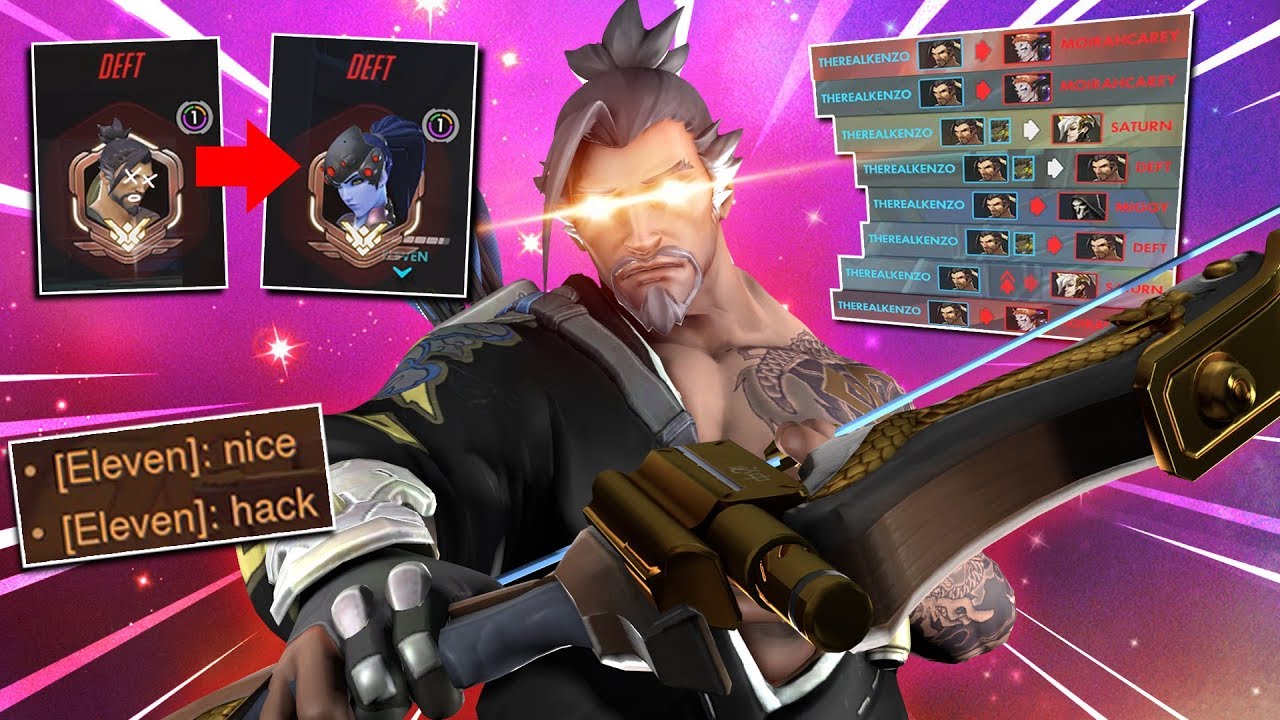 I kept killing this Hanzo so he started Cheating/Hacking on Widowmaker - Overwatch