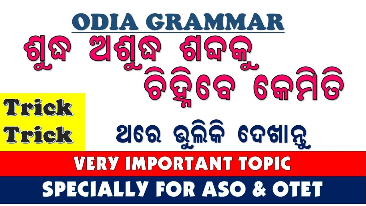 Odia Sabda Sansodhana || Odia Grammar for ASO || || Sudhha asudhha sabda | by digital Odisha
