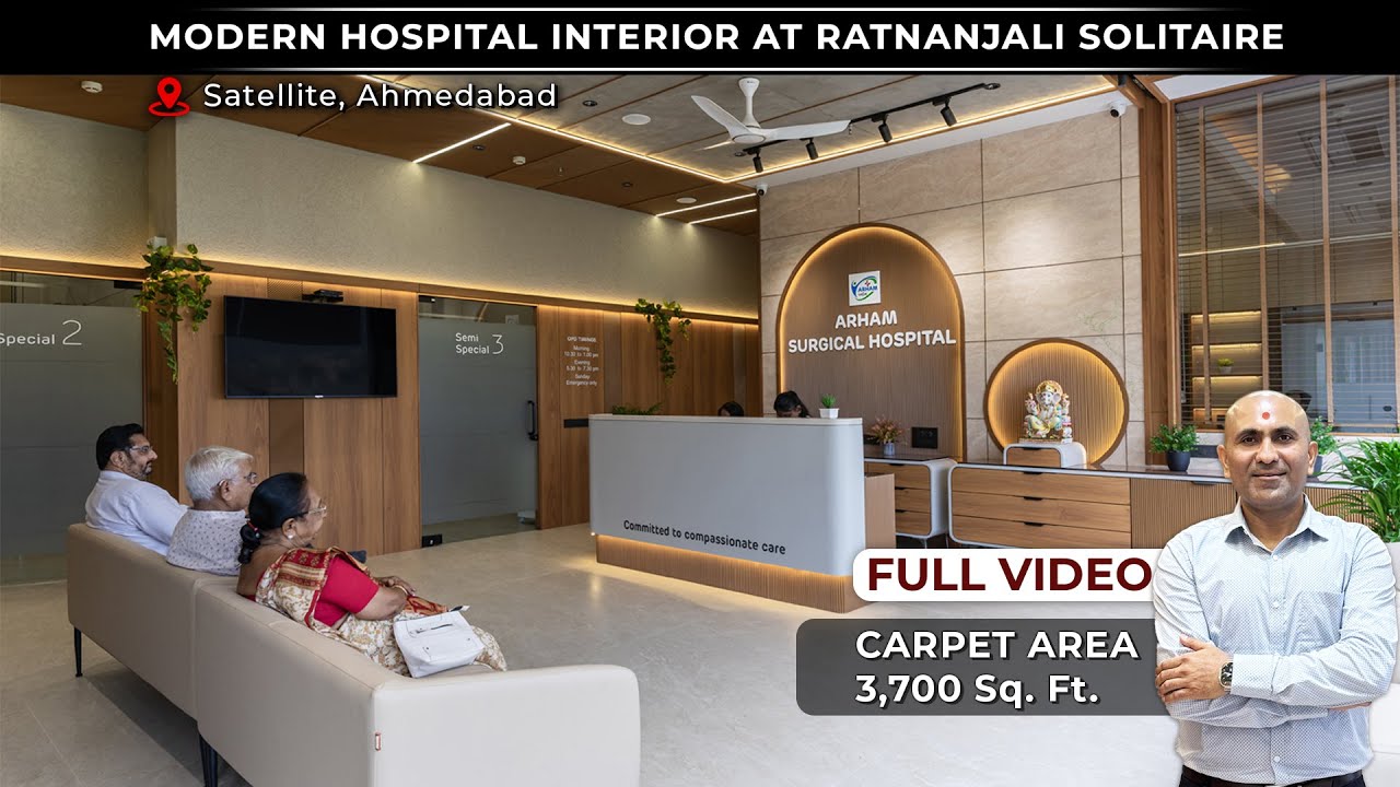 3700sq.ft Carpet Area | Modern Hospital Interior @ Ratnanjali Solitaire by Prashant Parmar Architect