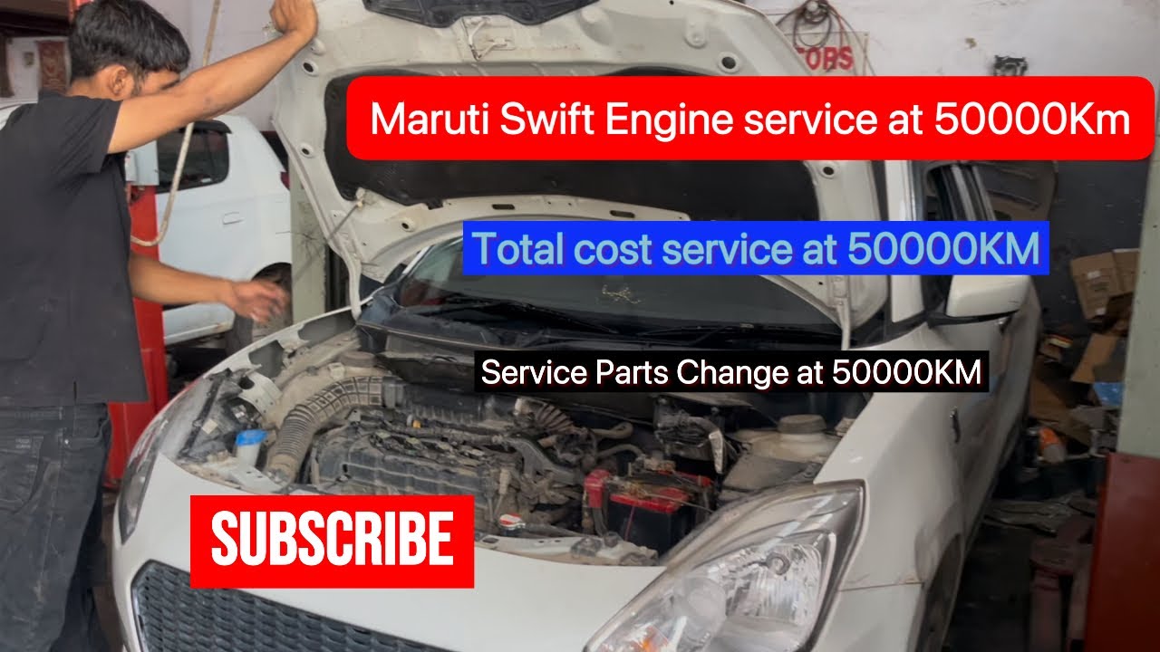 Swift Engine Service at 50000Km || Total cost in description || #service #yt #marutisuzuki 