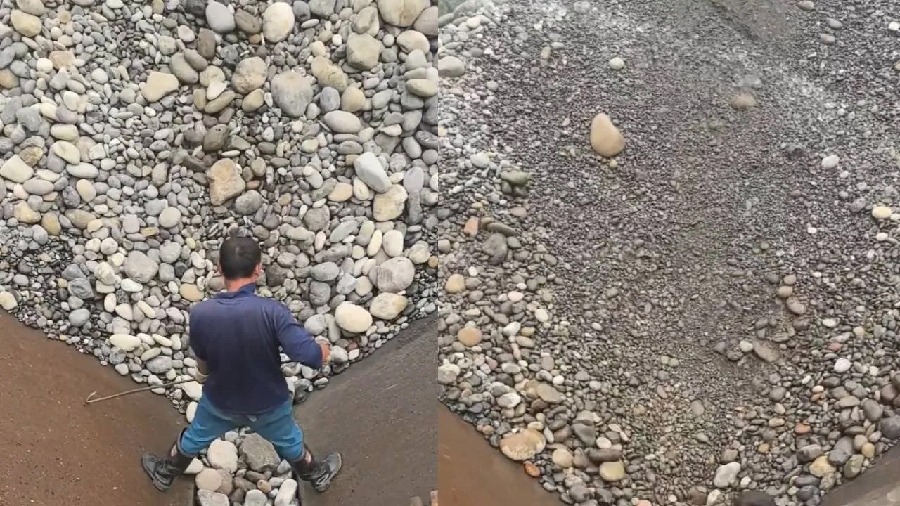 Stress Relief🔥 3000 tons sand barge unloading pebbles    Satisfactory video