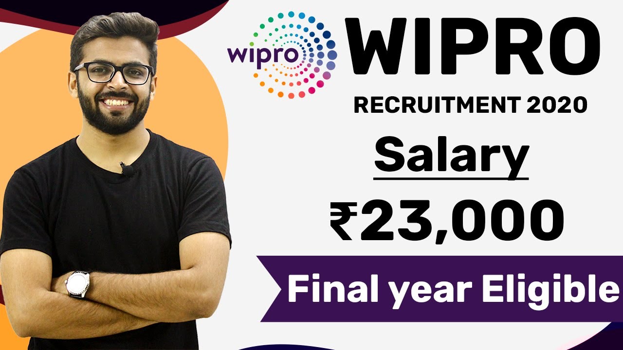 Wipro Recruitment 2020 | Salary ₹23,000 | Final Year Eligible | Latest Jobs 2020 | BCA/Bsc