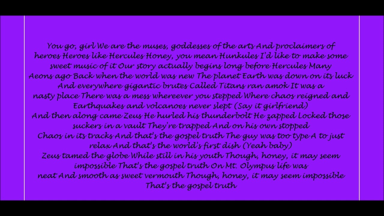 Hercules, The Gospel Truth 1 Lyrics