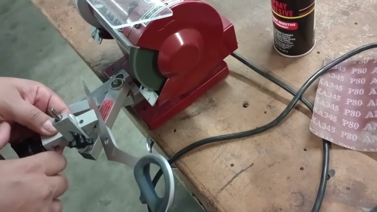 sharpening left handed scissors with the work sharp twice as sharp machine