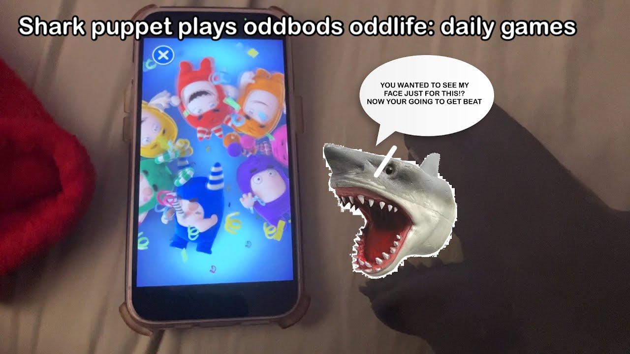 (200+ subscribers special) SG movie: shark puppet plays oddbods oddlife: daily games!